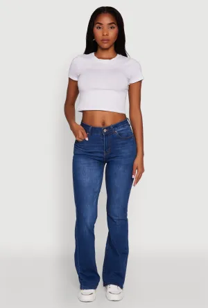 Selvedge Denim Picnic Style Modern WAX Stretch Flap Pocket Mid Rise Bootcut Jeans