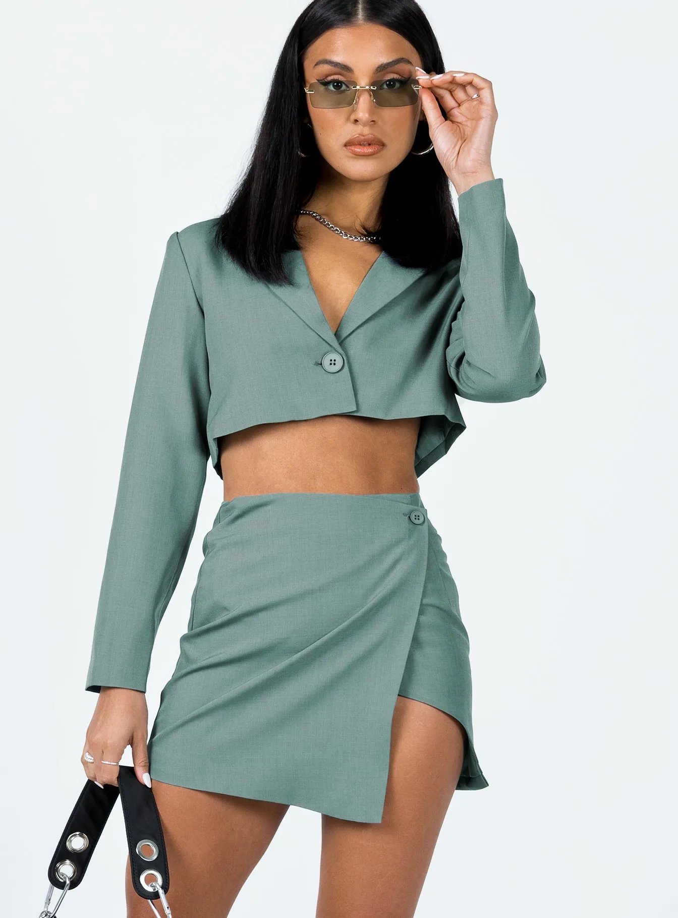 Chic Look Chill Mood The Reggie Mini Skirt Slate