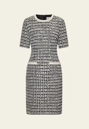 Black-and-white Checked Lace-detail Patch-pocket Dress Friend Vibe