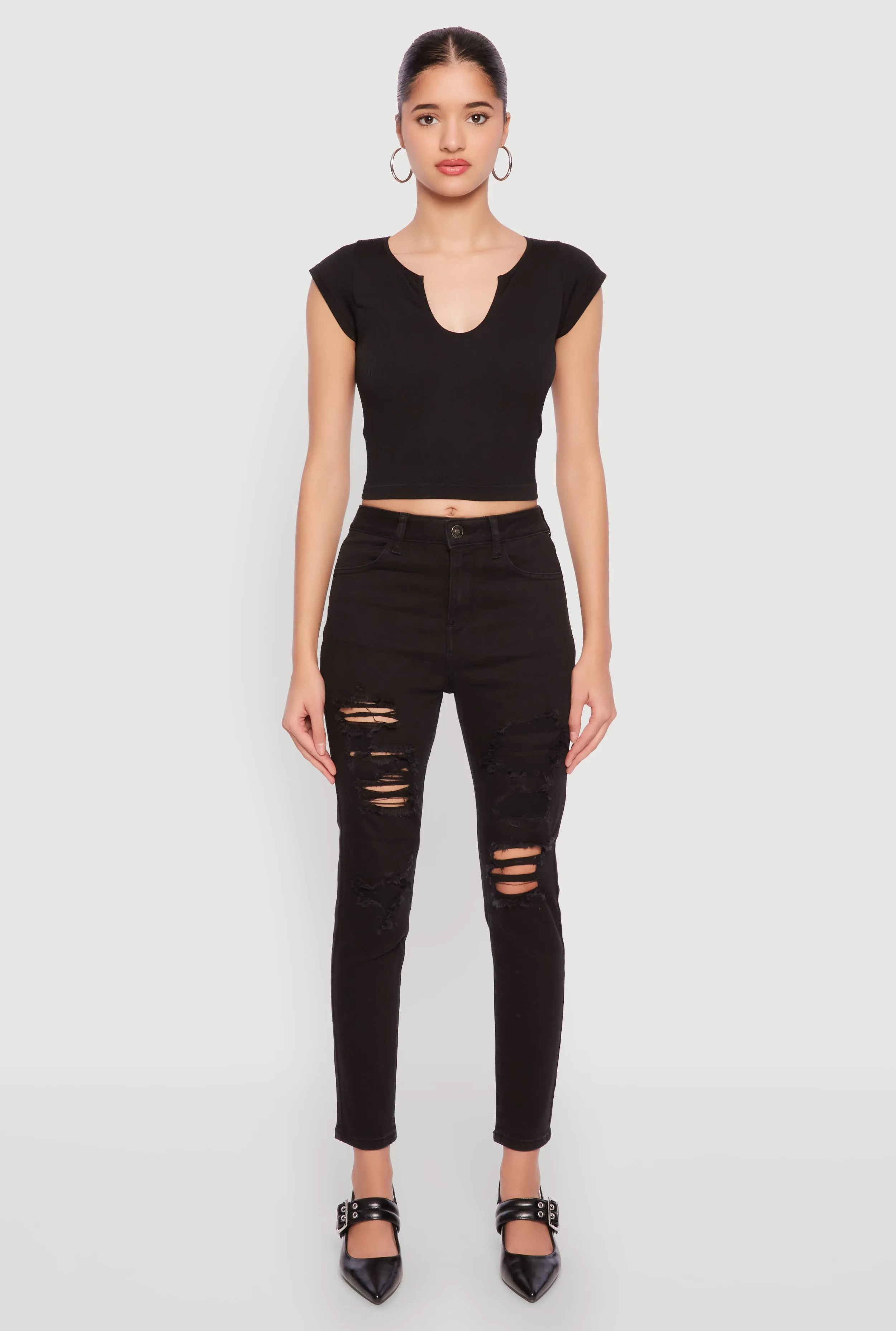 Trend Friendly WAX Distressed Patch and Repair Skinny Jeans