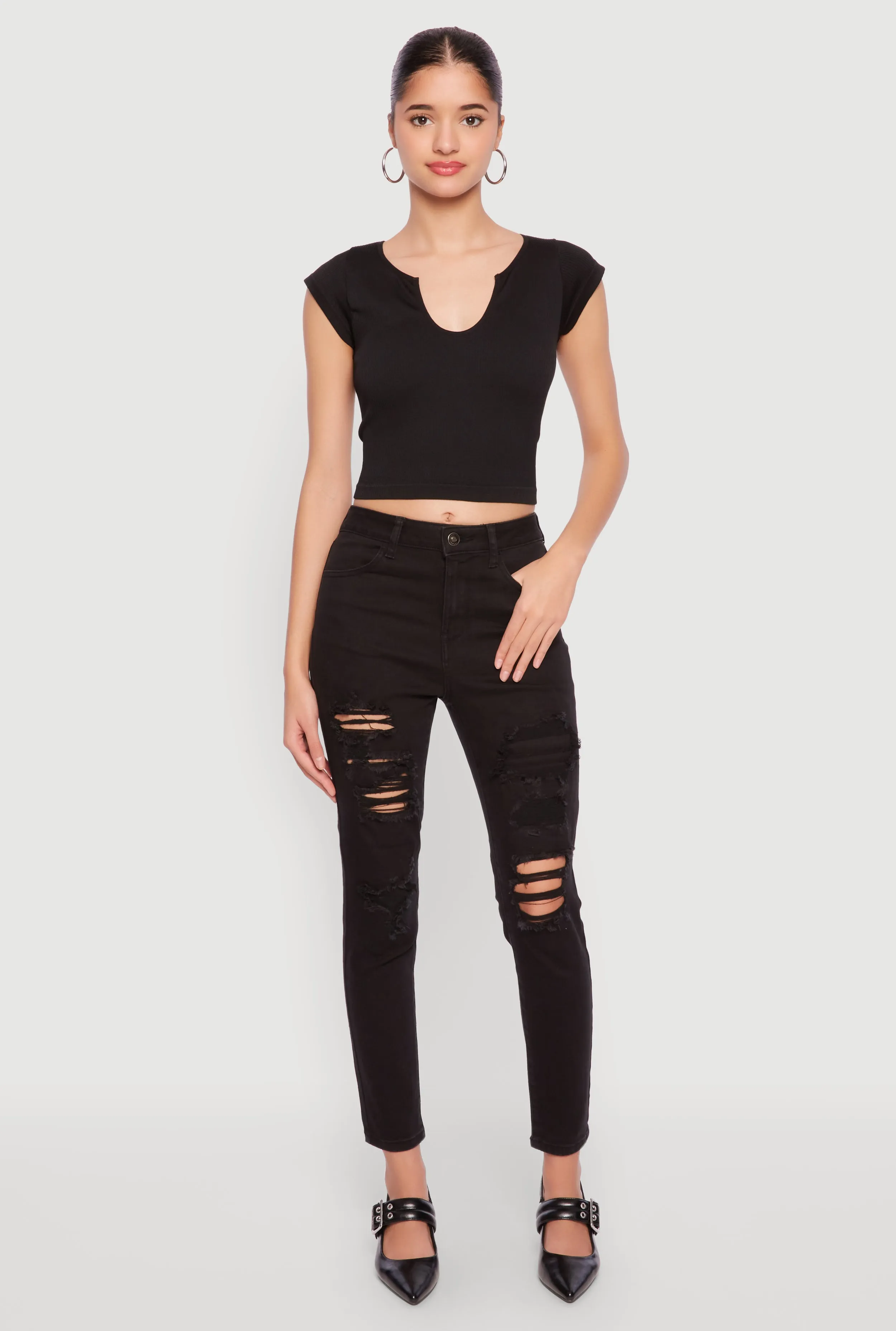 WAX Distressed Patch and Repair Skinny Jeans Weekend Warrior Elegant