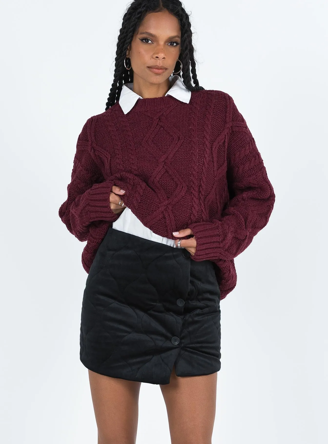 Luxury Trim Koster Quilted Skirt Black
