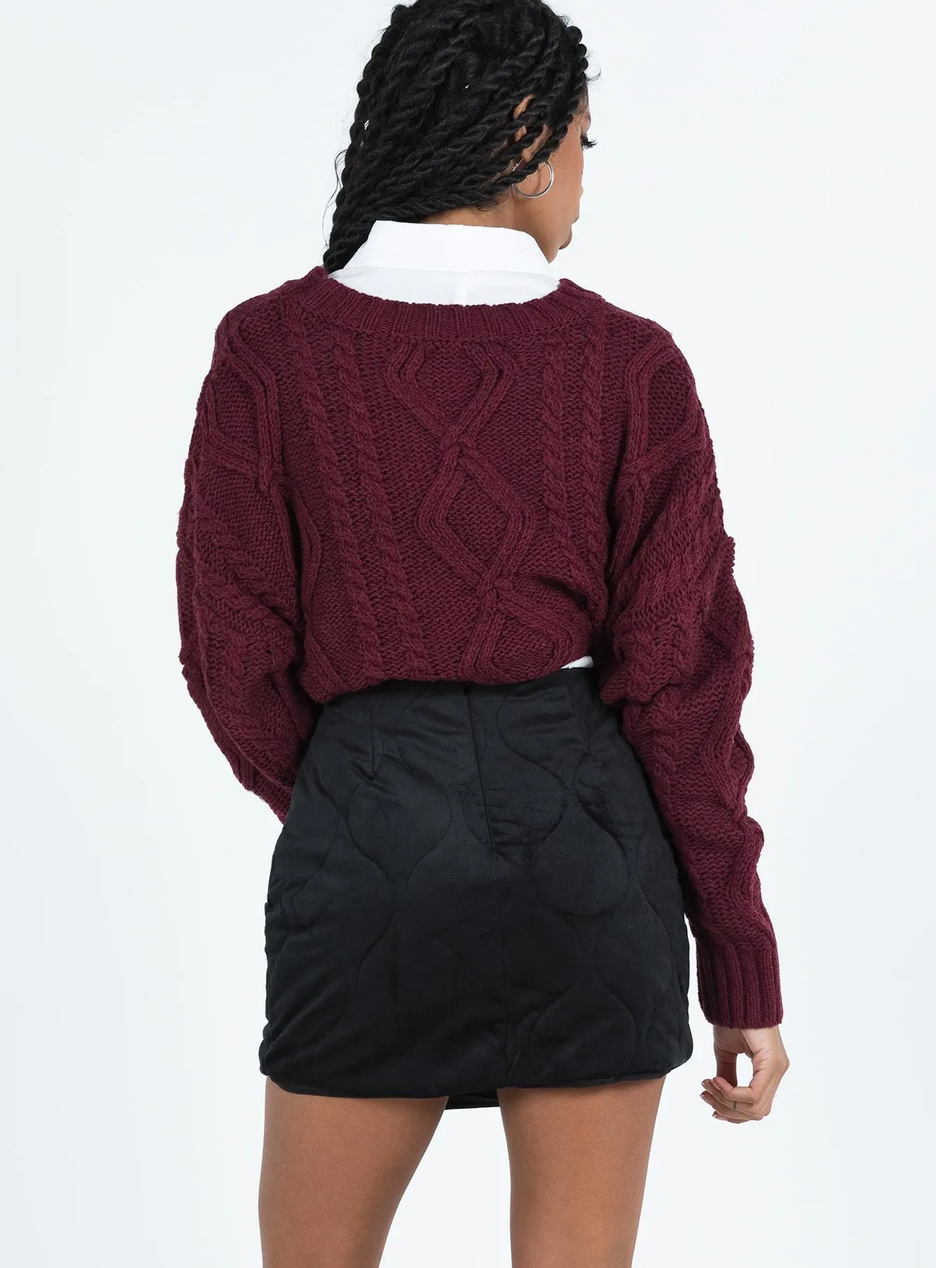 Koster Quilted Skirt Black Ventilated Slits Tassel accents