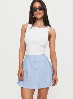 Ginnifer Pleated Mini Skirt Stripe Comfy Fit Winter Layering