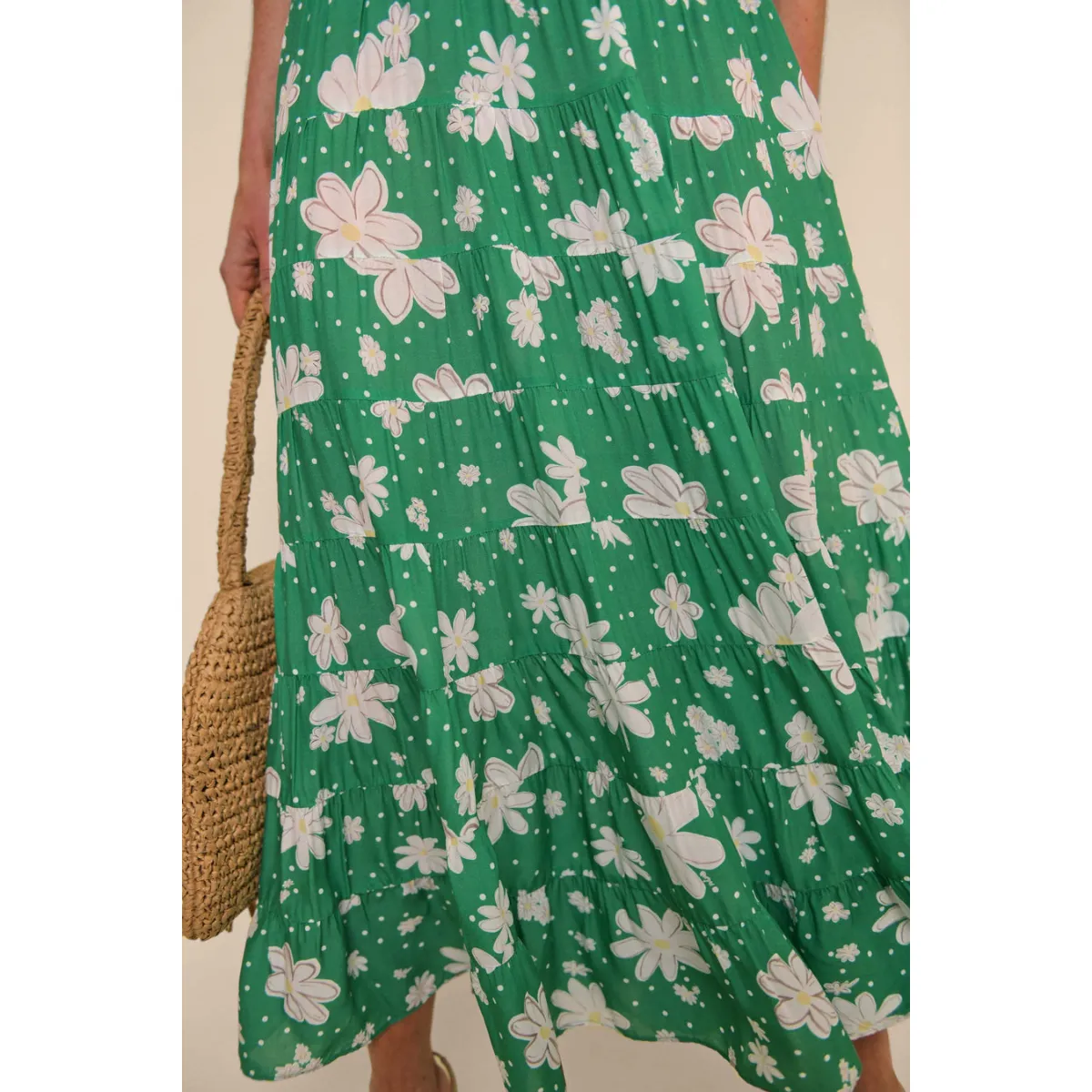 UVProtection Coating Kristen Dress Green Daisy Dream