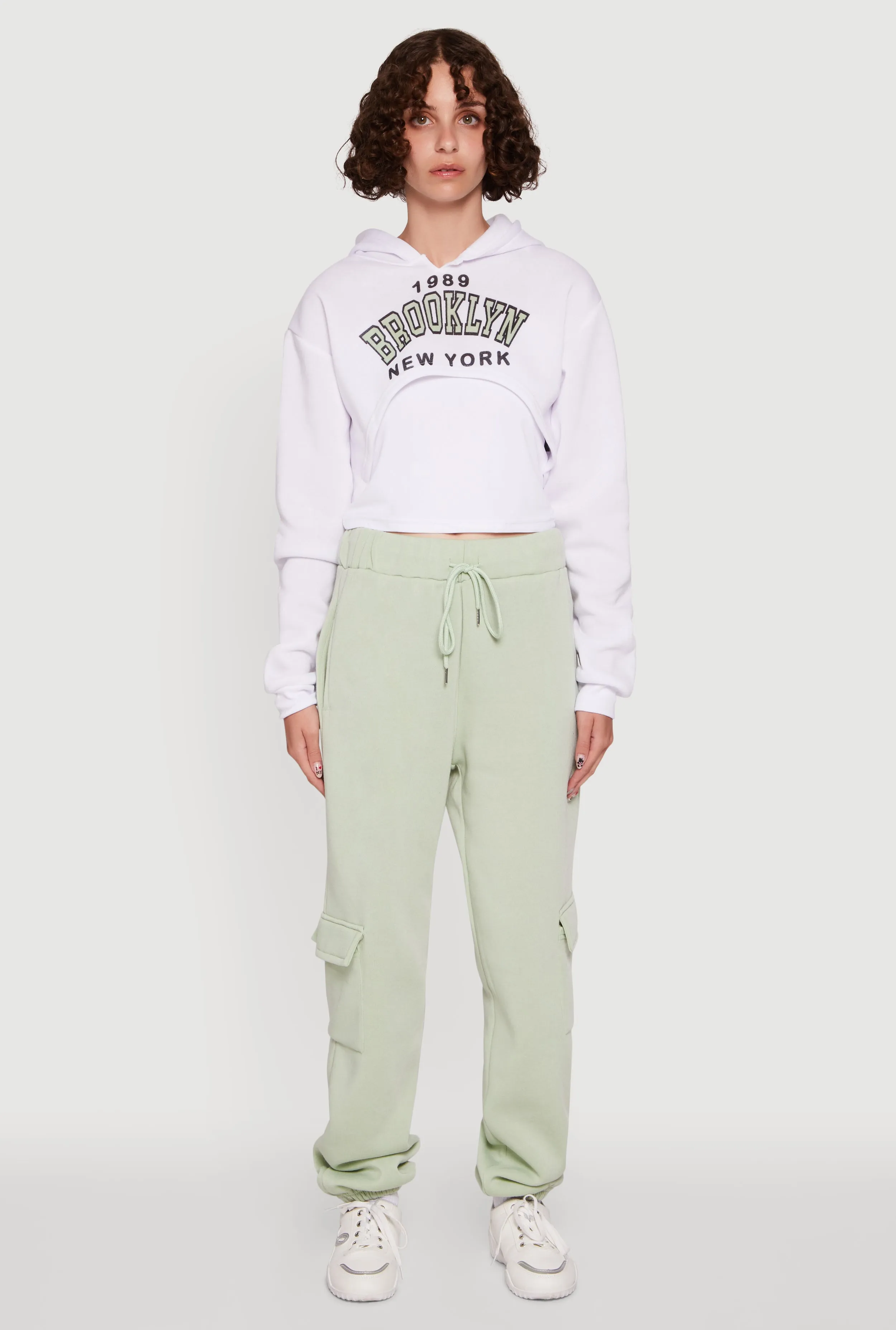 land based Rigidity - maintained 1989 Brooklyn Hooded Shrug Sweatshirt and Caged Back Cami