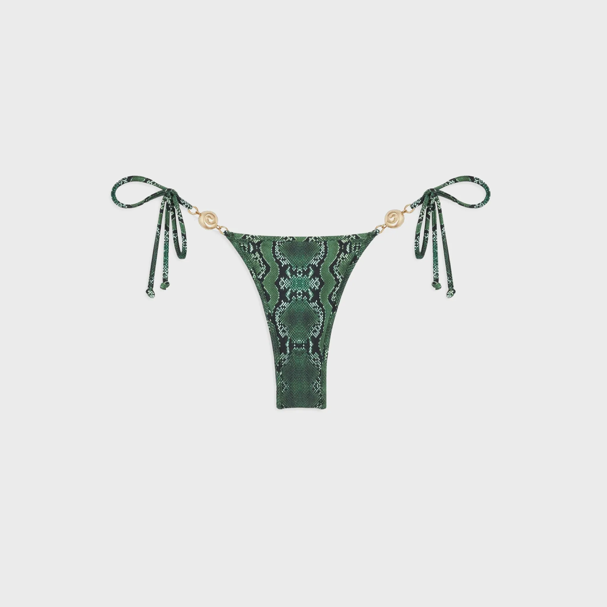 Mold Resistant Textile Reinforced Seams Reina Olga Carioca Splash Skimpy Bikini Bottom - Texas Green