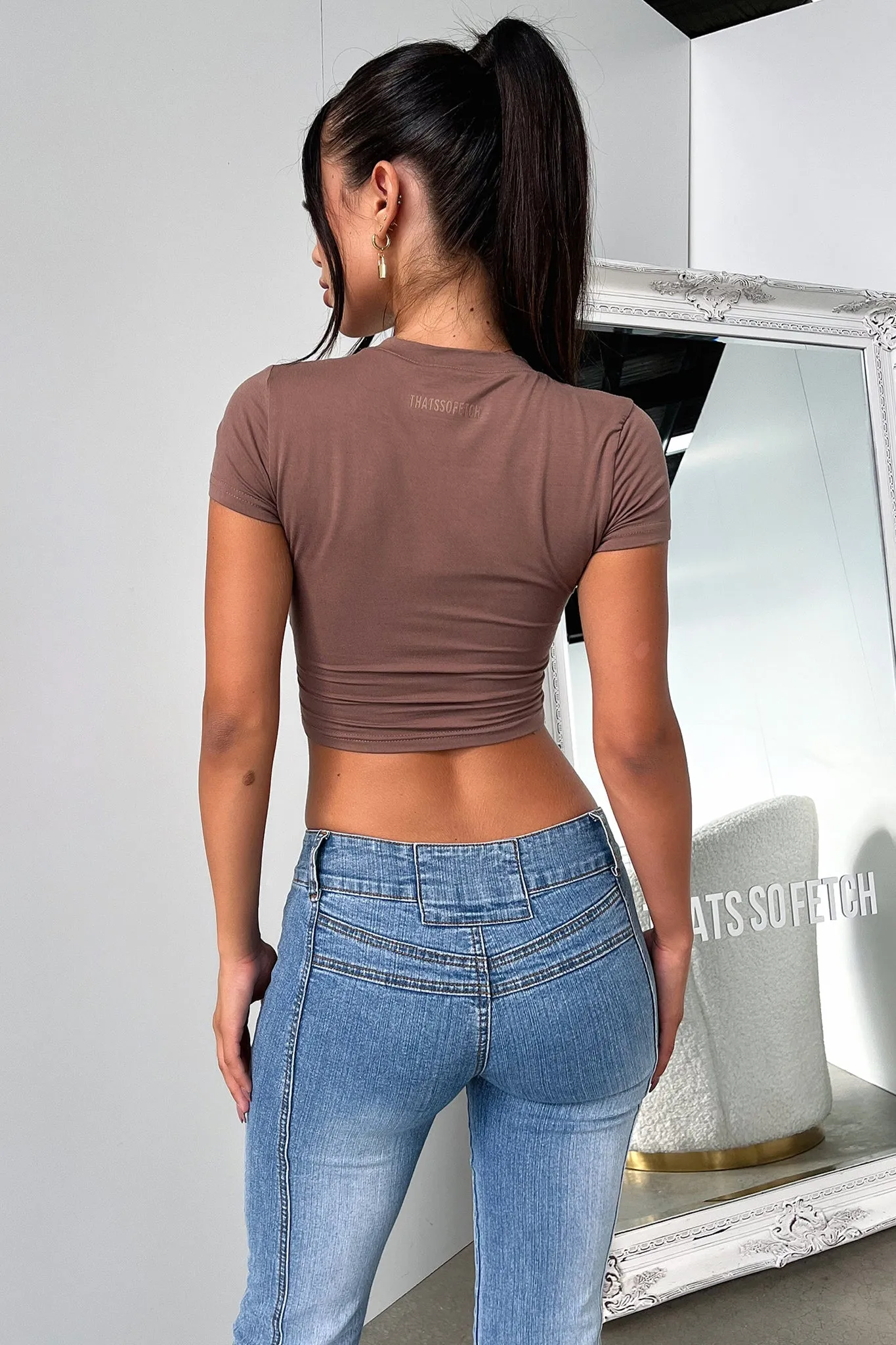 Basic Wear Amos Short Sleeve Baby Tee - Brown