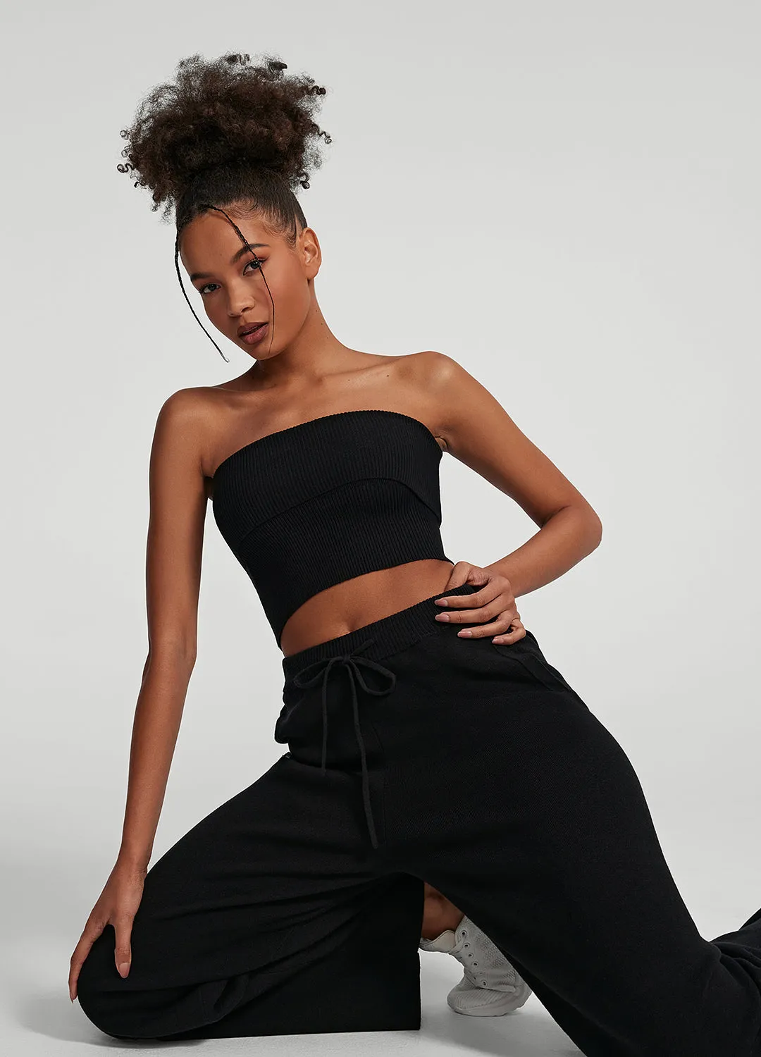 Chunky Knit Crop Top Reinforced Hems