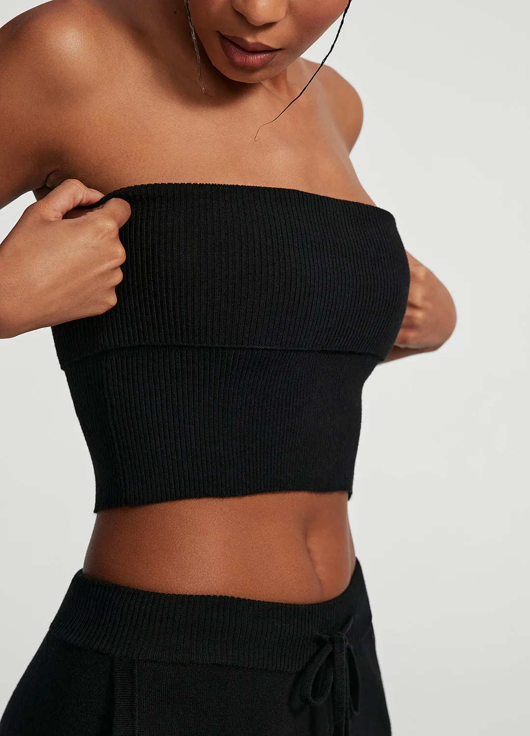 Chunky Knit Crop Top MidweightKnit Petal Sleeve Architecture