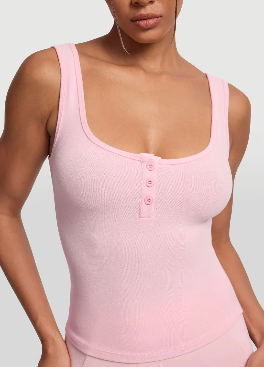 Button Front Tank Top Stable performance Navigation - equipped