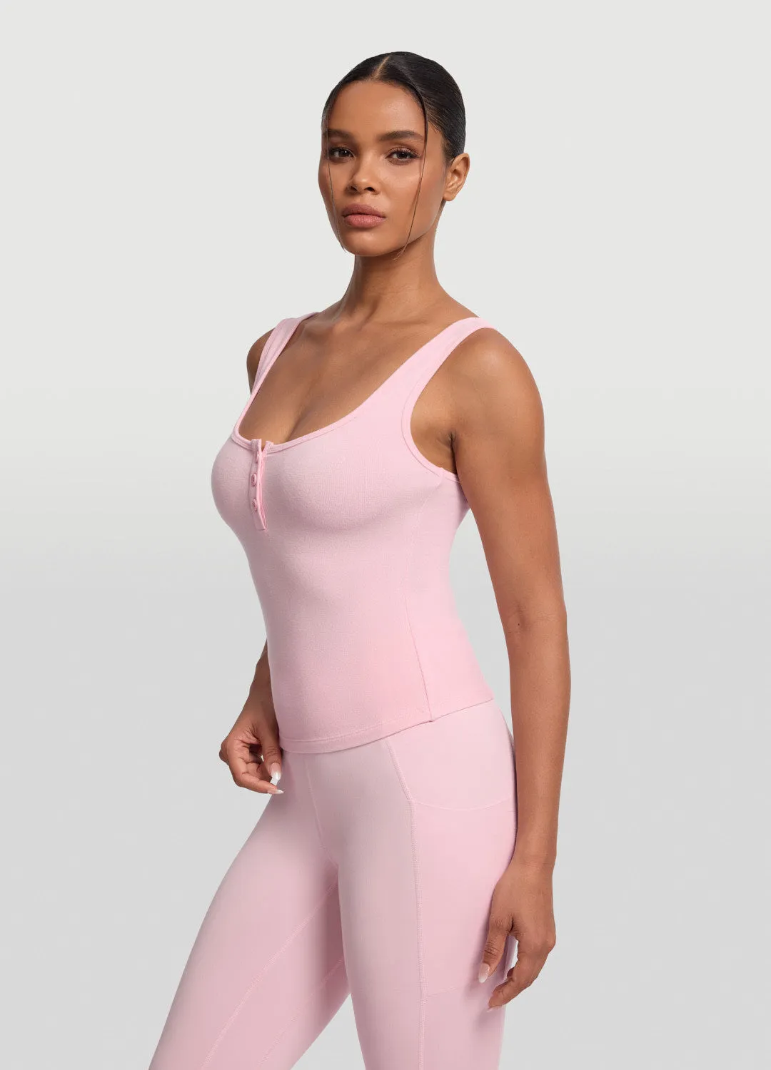 Button Front Tank Top Enhanced Ventilation Panels Technology - advanced