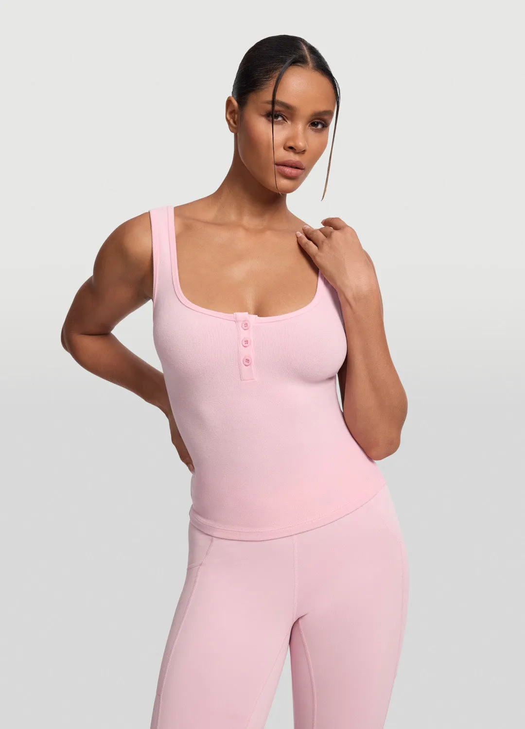individual users Button Front Tank Top