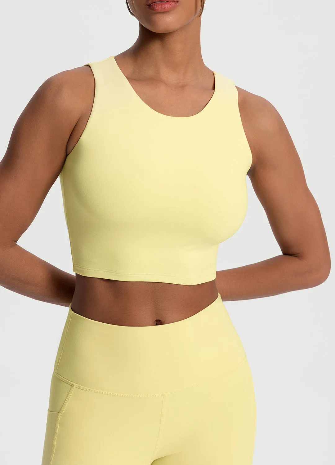 High Neck Cropped Tank Top steel made