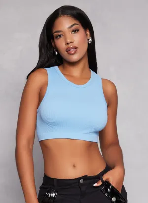 propaganda Ribbed High Neck Seamless Tank Top