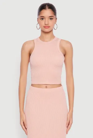 Water Resistant Almost Famous Ribbed Knit Racerback Tank Top