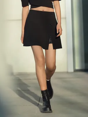 A-Lined Slit Mini Skirt Transitional Wear