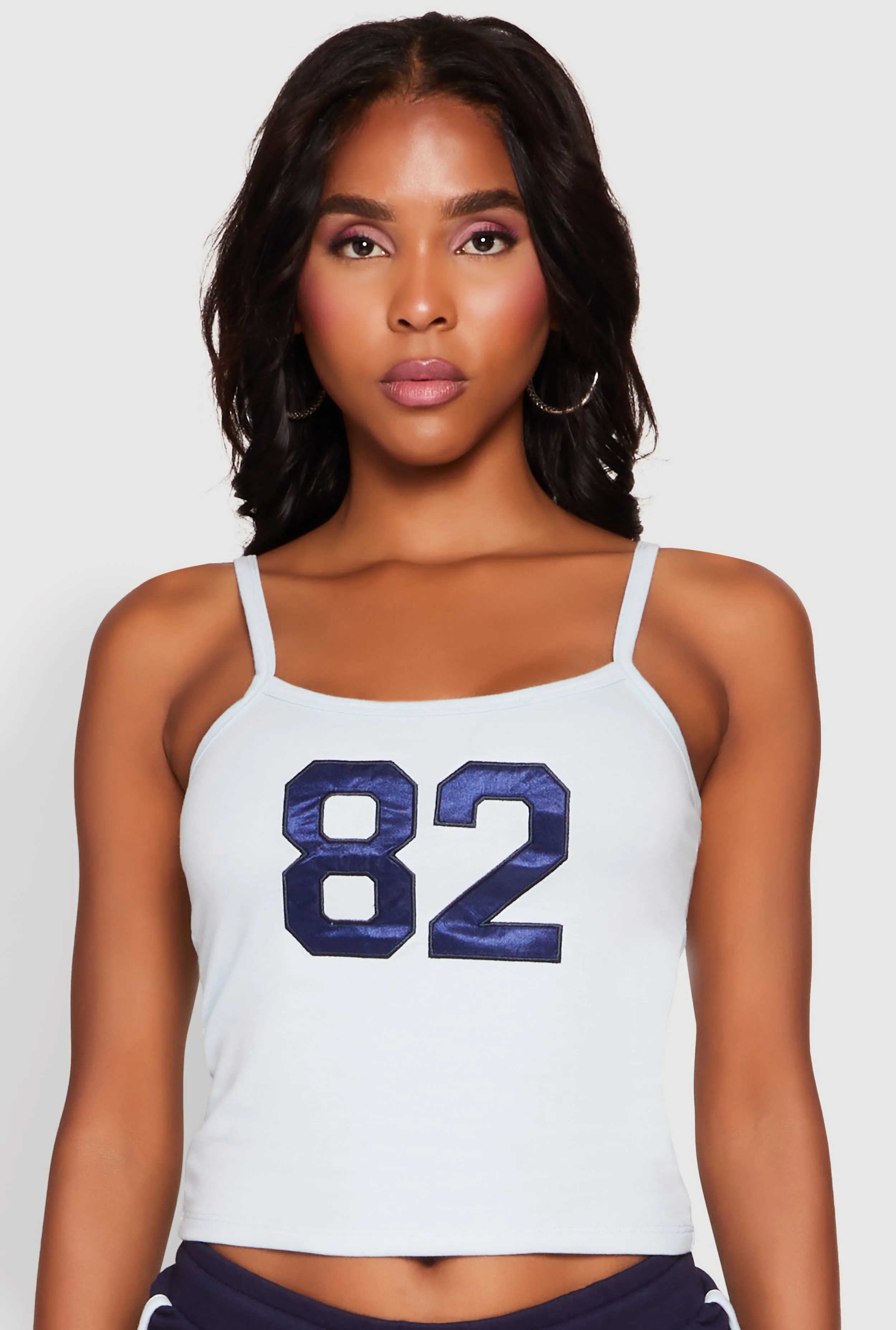 Almost Famous Graphic Print Cropped Cami Sweat Absorbent Layer Workout Ready Fabric