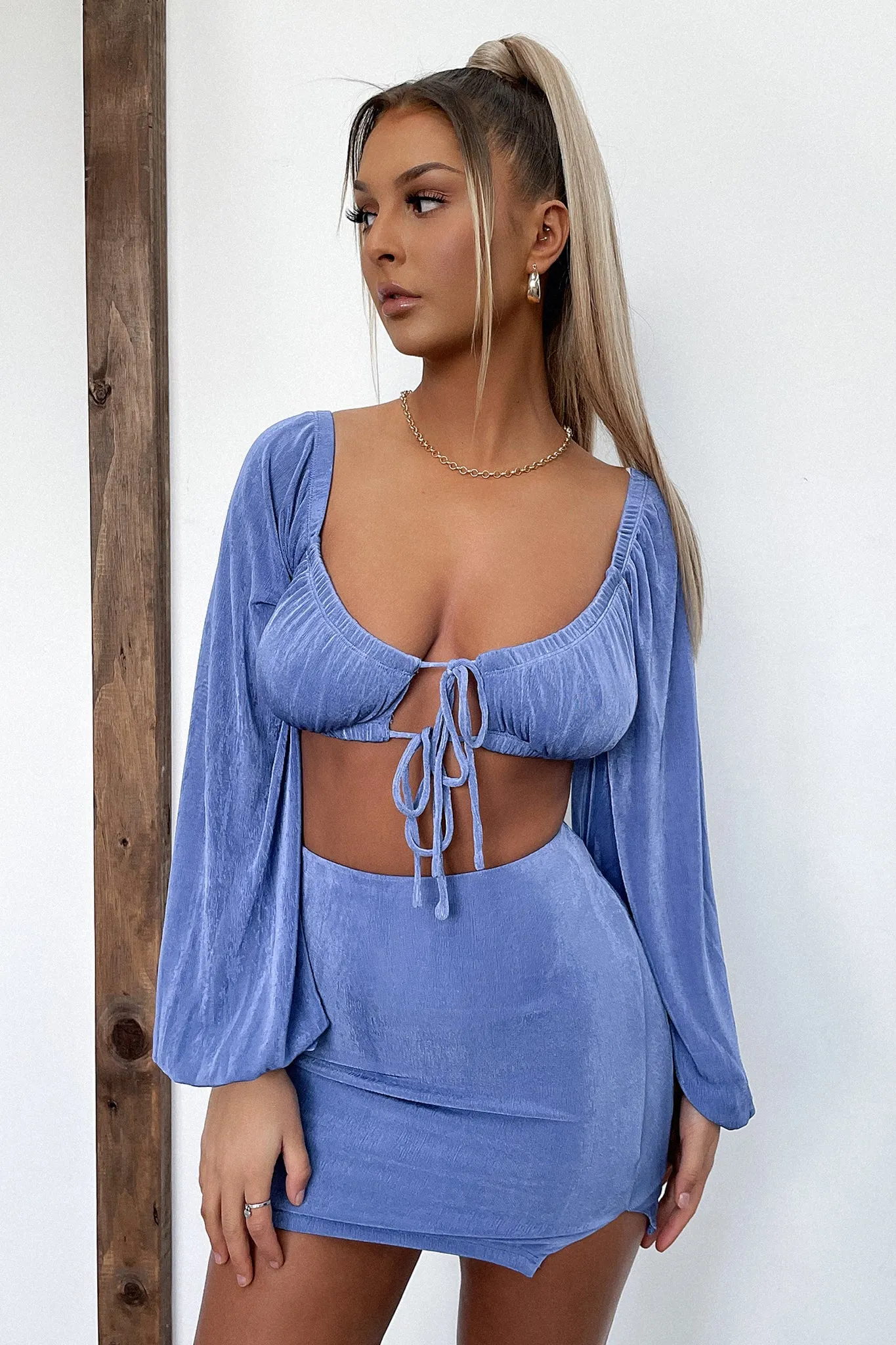 Mood Outfitboard Stretchy Xander Skirt - Blue