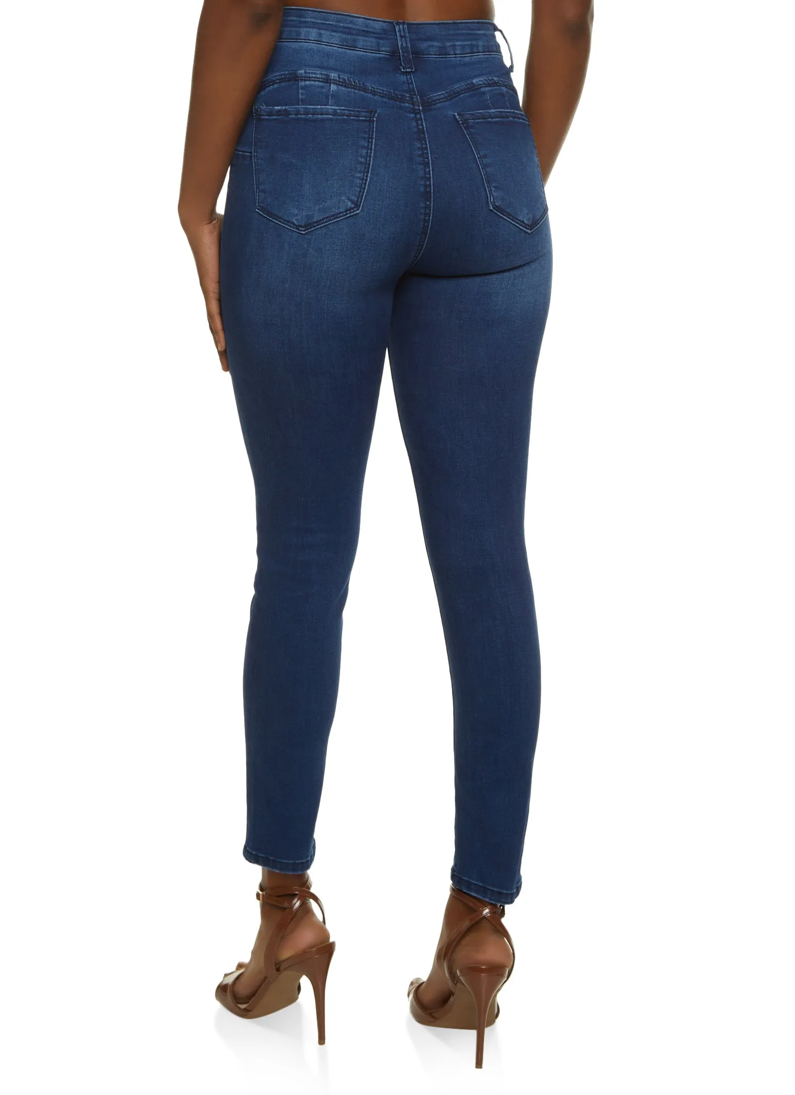WAX Solid High Waisted Skinny Jeans No Fuss Wear