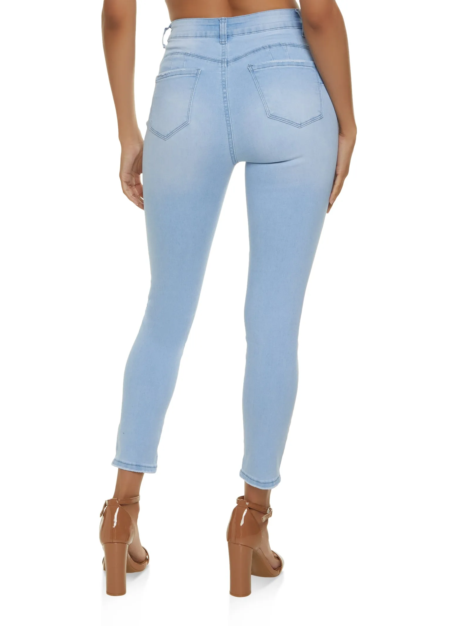 WAX Solid High Waisted Skinny Jeans Relaxed Style Outdoor Enthusiast Evening Stroll Blended Style