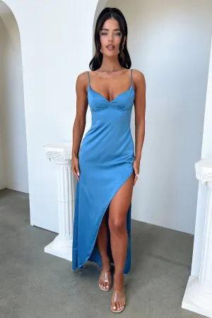 Sarcia Maxi Dress - Blue Perfect for a day out or a night on the town this dress offers endless styling possibilities