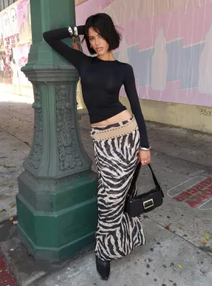 Eleganza Maxi Skirt Zebra Ankle length Double Stitched