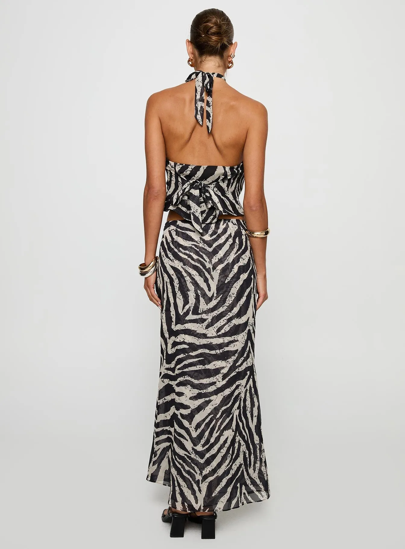 Laidback Feel Flexible Comfort Eleganza Maxi Skirt Zebra