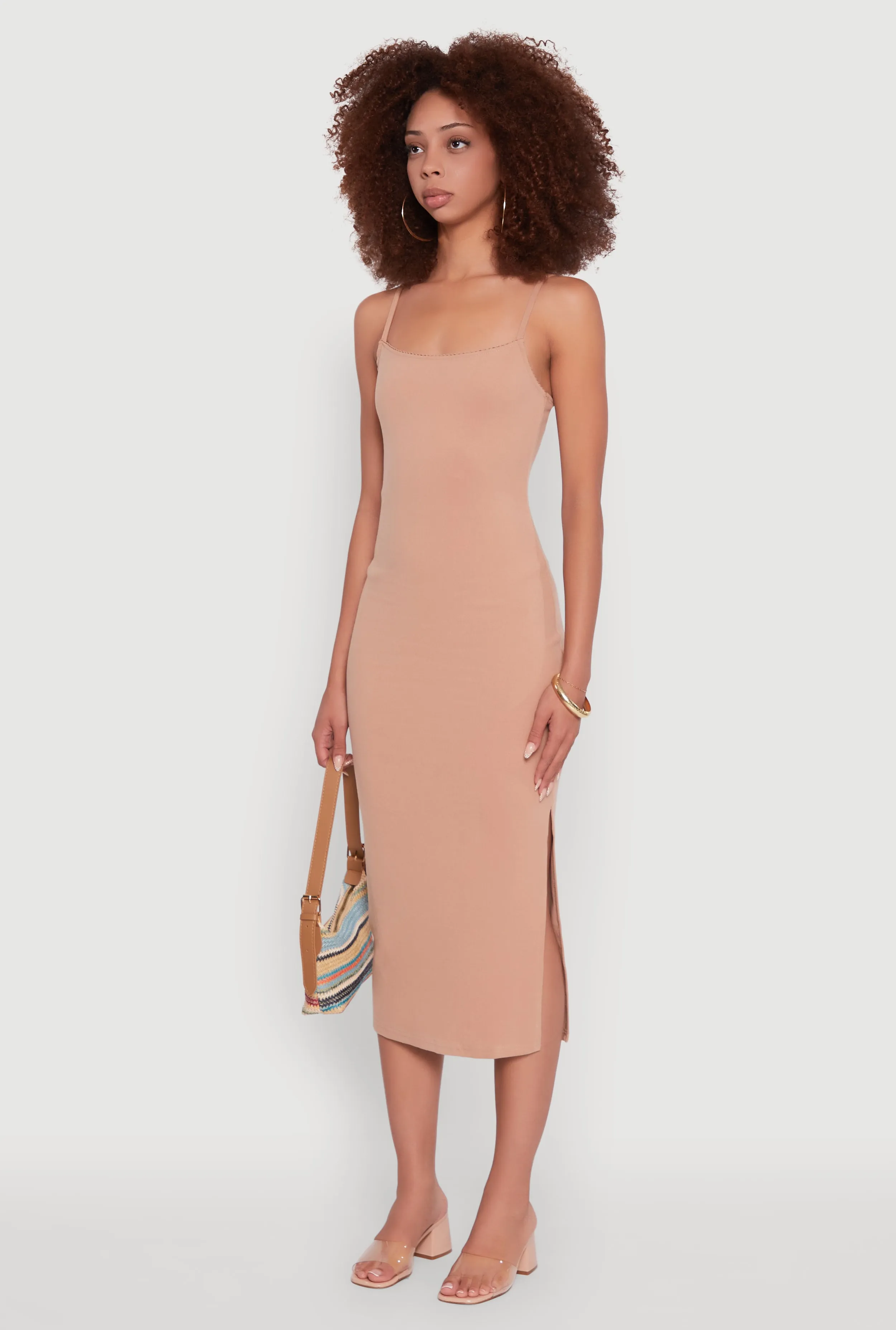 Timeless Fashion Trendy Scoop Neck Solid Cami Dress