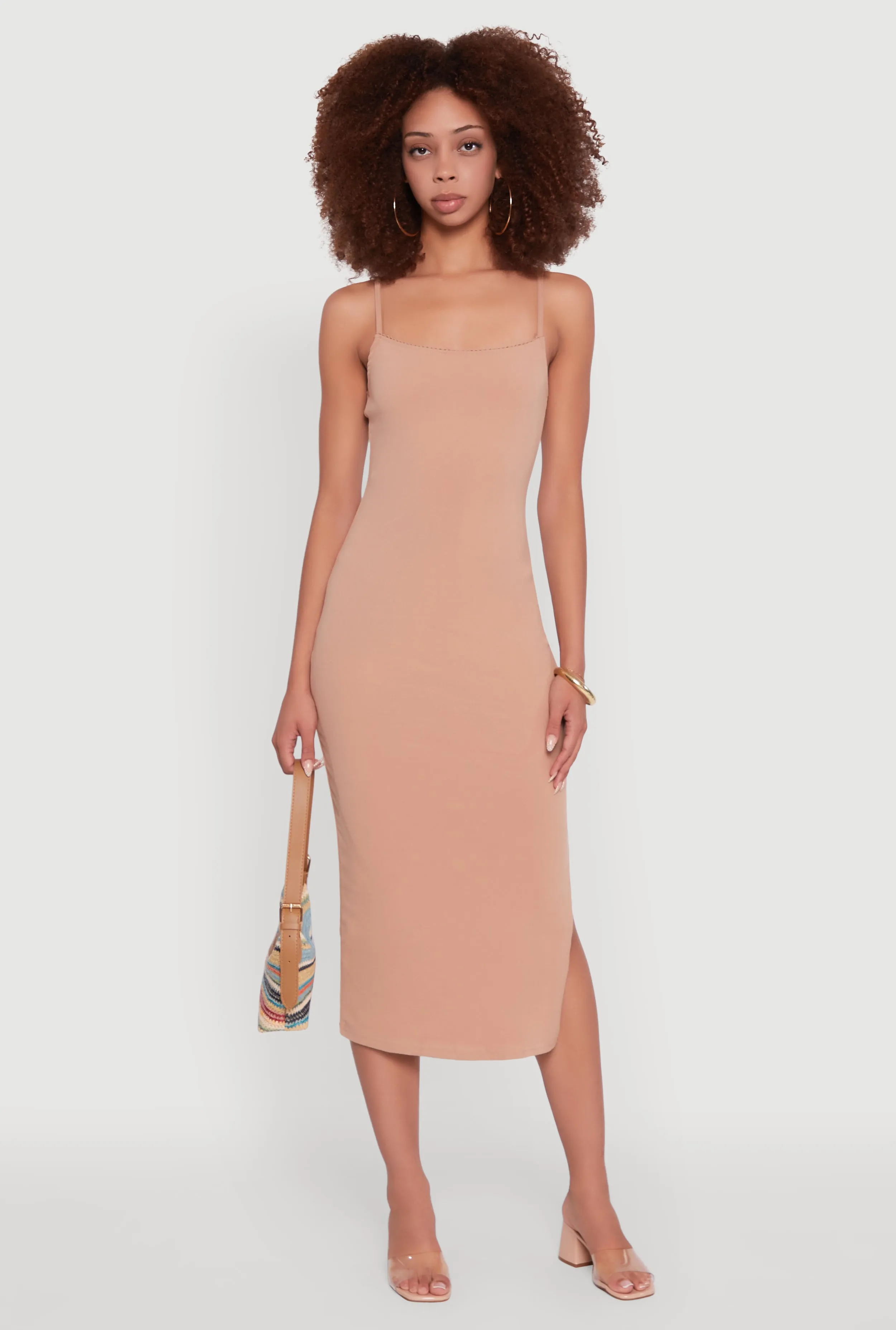 Trendy Scoop Neck Solid Cami Dress Everyday Smart