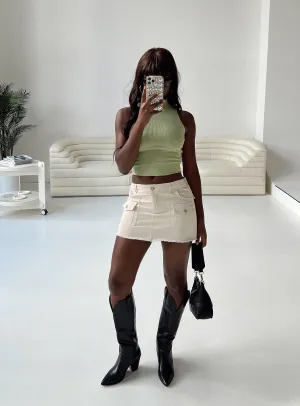 Everyday Comfort Kirky Cargo Mini Skirt Beige