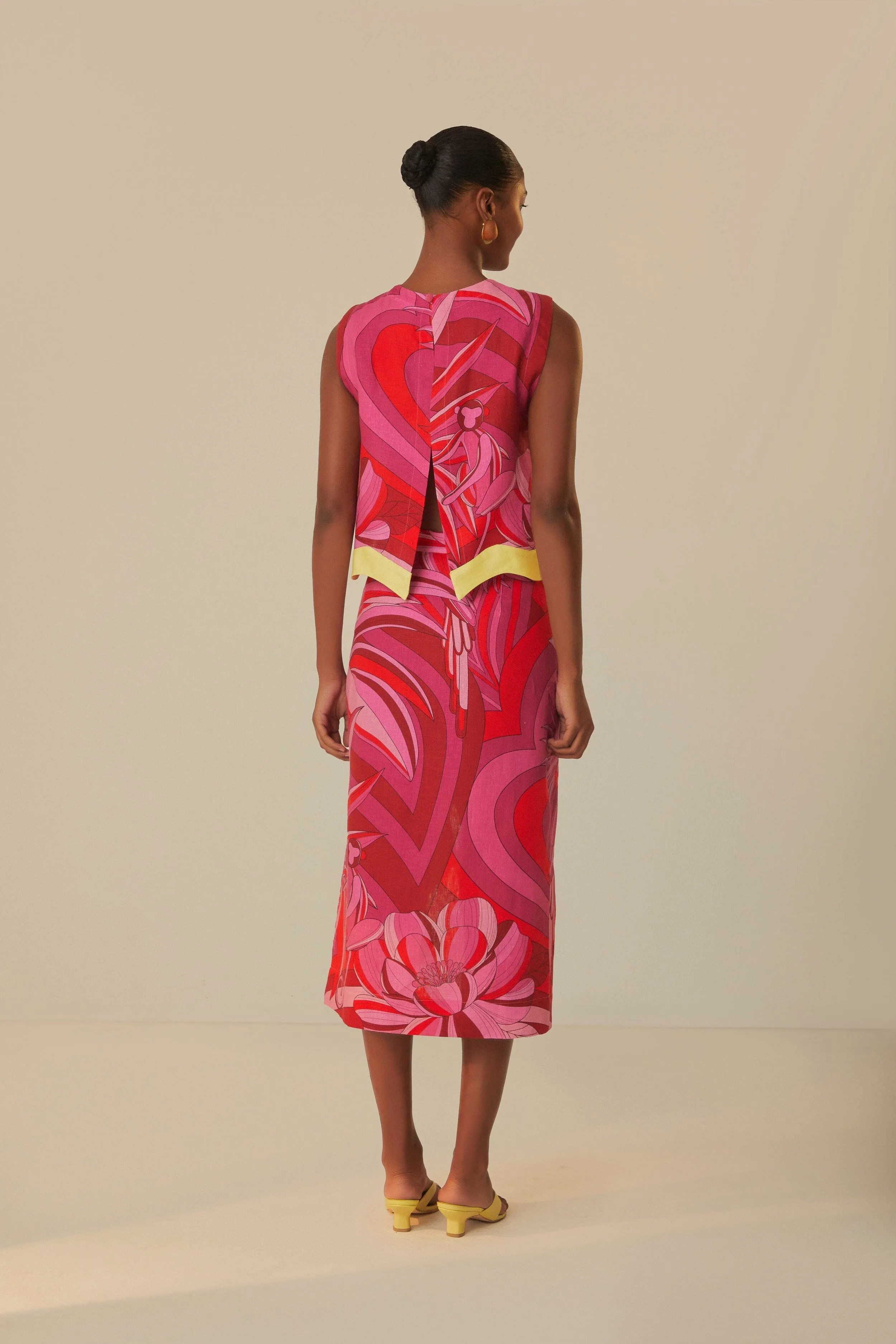 Flexible Knit Exclusive Drop Red Endless Summer Wrap Skirt