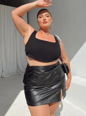 Stretch Material Chelsea Mini Skirt Black Curve