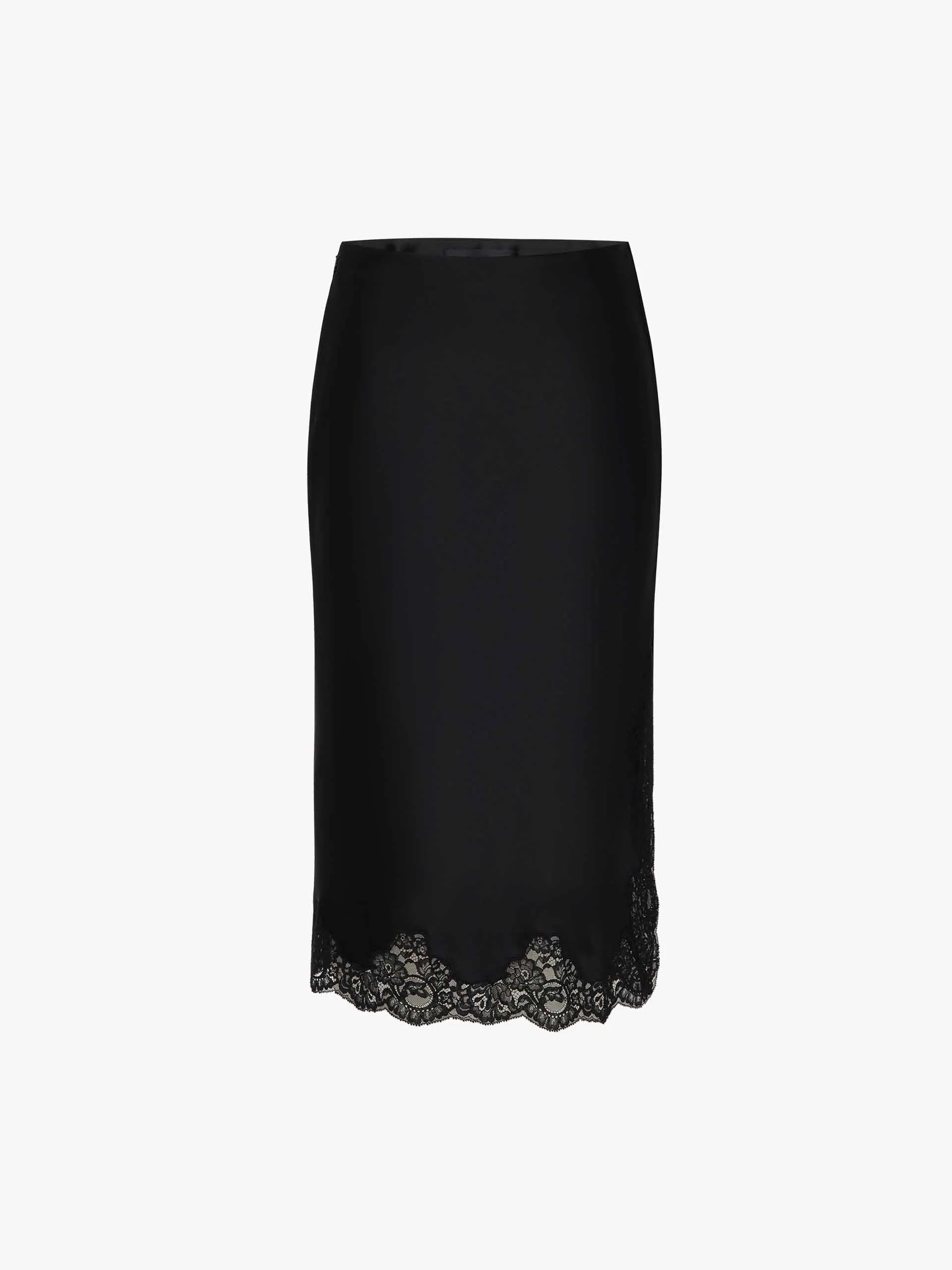 Lace Hem Satin Skirt Performance Fashion Light Comfort