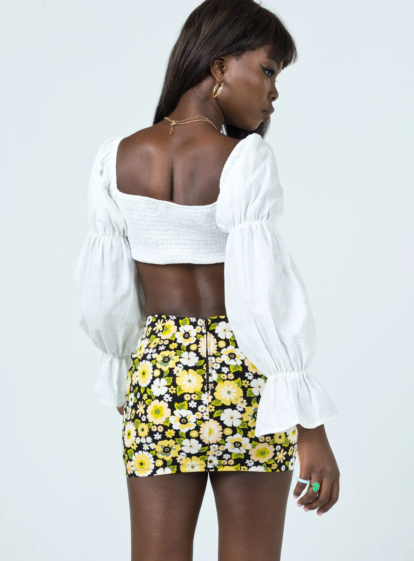 Motel Ima Skirt Retro Floral Organic Cotton