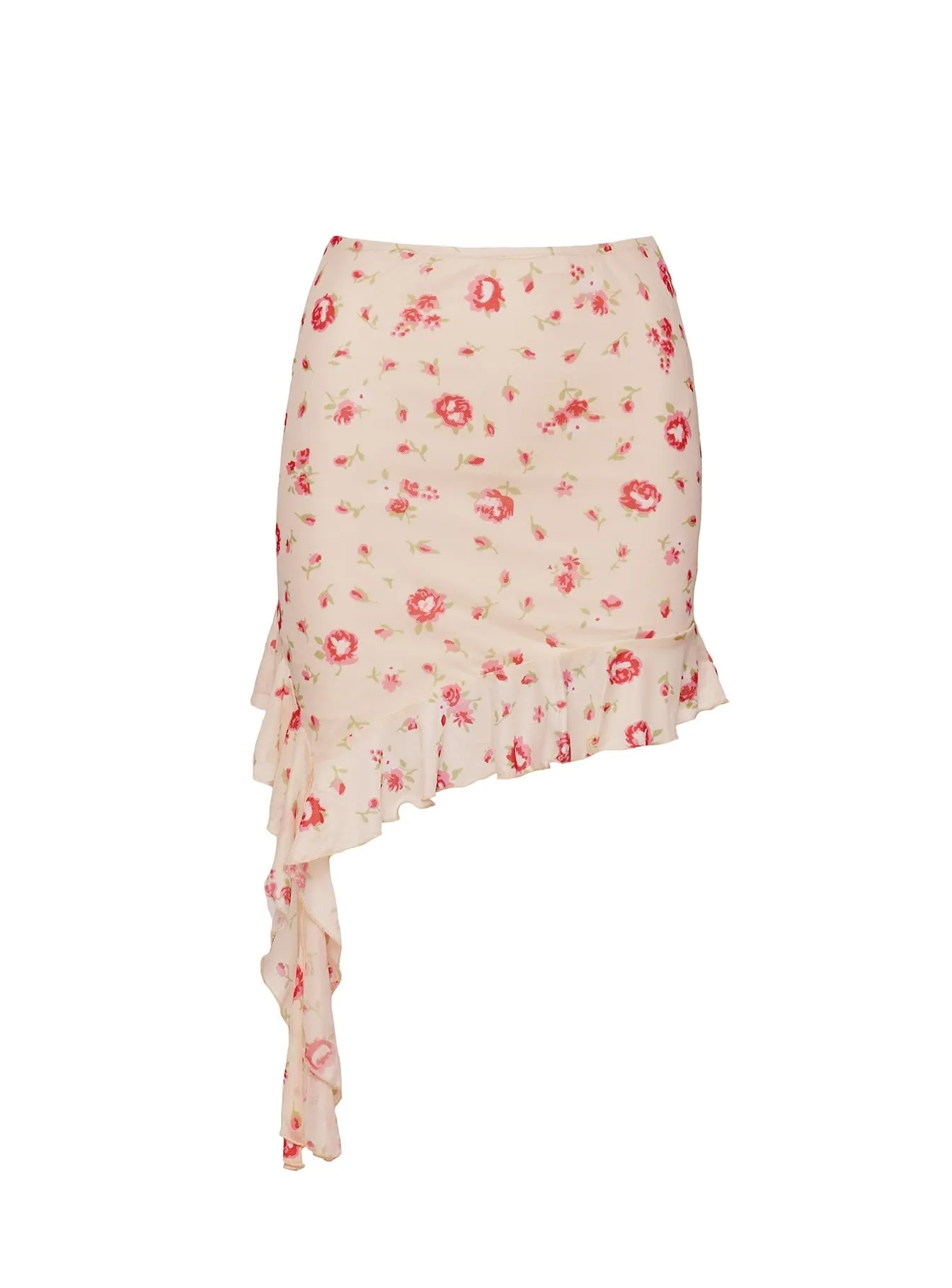 Adjustable Closure Bouket Mini Skirt Cream Floral