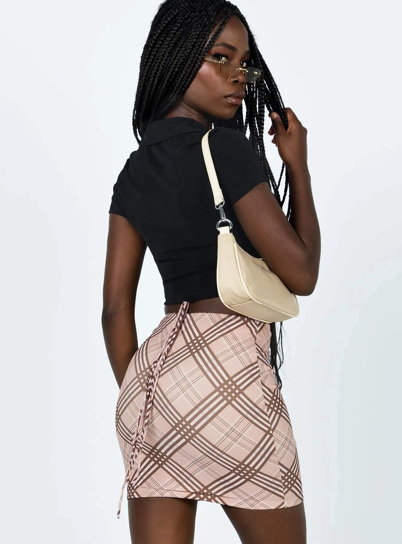 Dom Mini Skirt Brown Smooth Feel