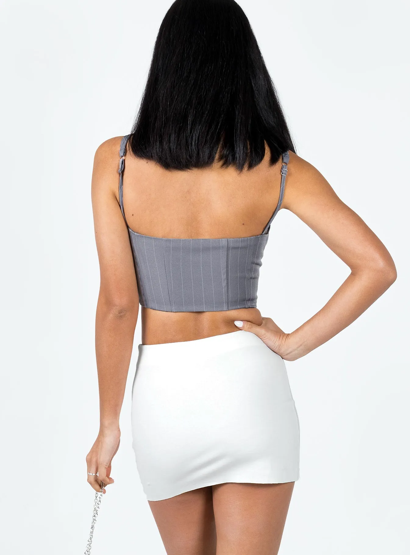 Karley Low Waist Mini Skirt White Classic Touch Friction Free