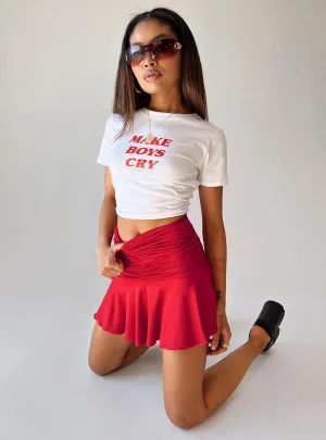 Wilcox Mini Skirt Red Style Staple
