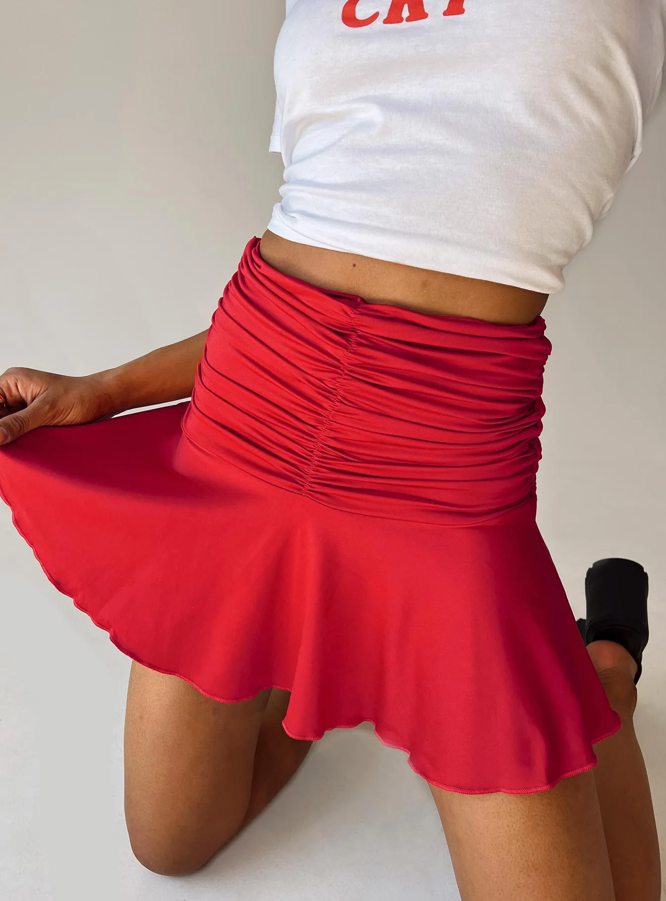 Wilcox Mini Skirt Red Plus size option