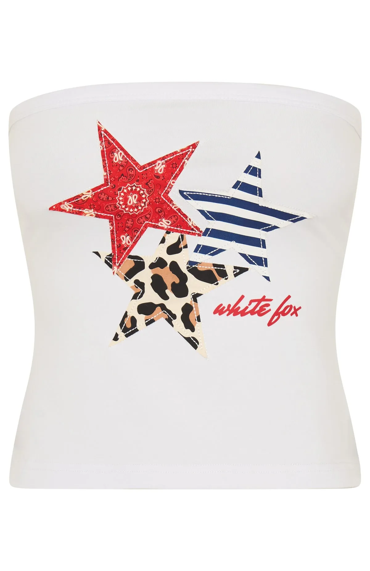 Stars In The Sky Strapless Top White Button Down Collar