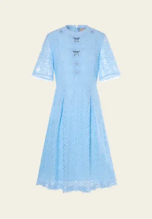 LowProfile Pop-up Effect Crystal-embellished Hollow-carved Lace Dress