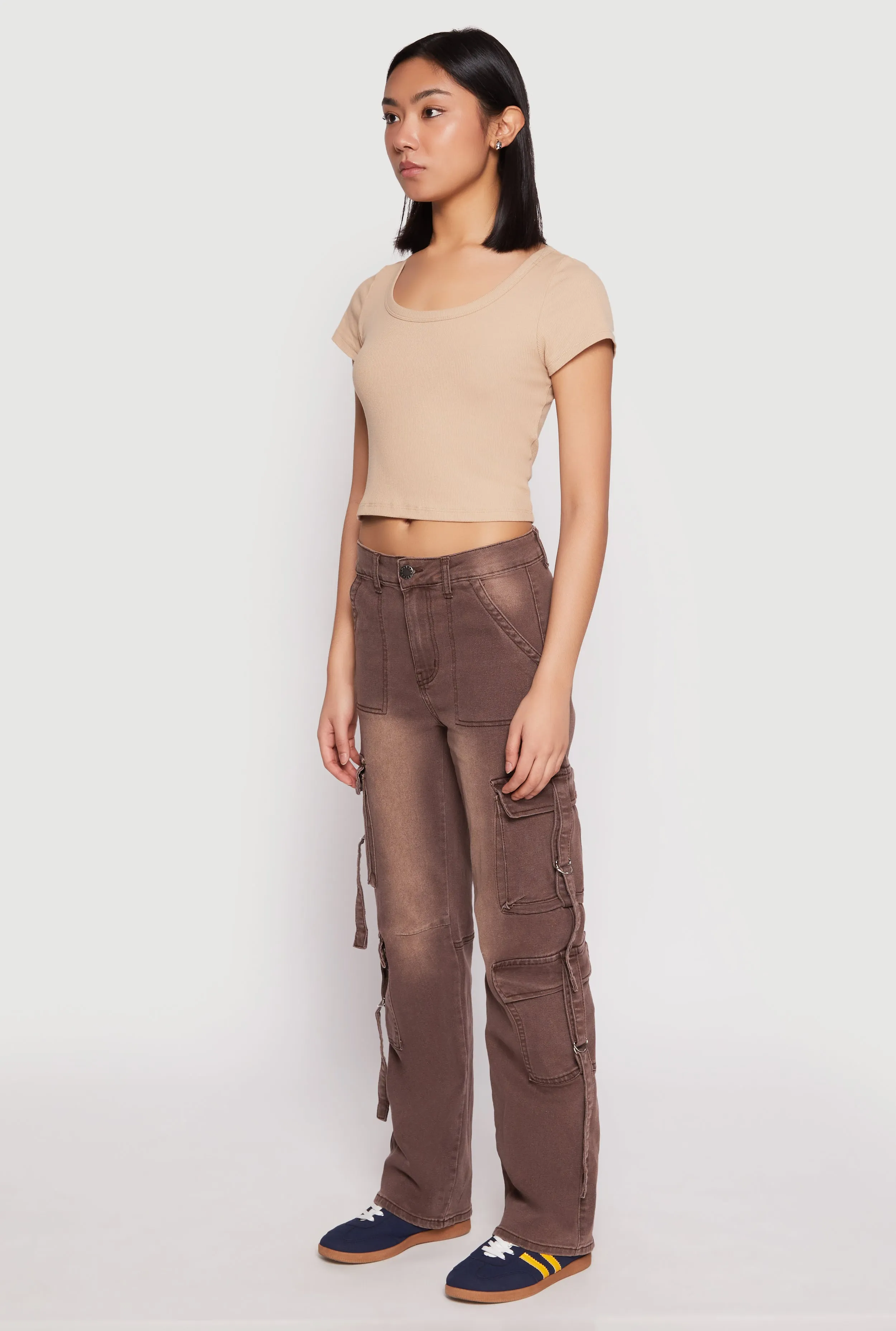 VIP Low Rise Tabbed Cargo Pocket Jeans Modern Minimalist Fashion Lover Casual Musthave