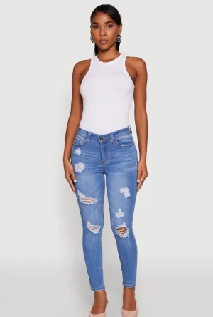 WAX Mid Rise Distressed Jeans Contemporary Vibe Teen Outfit Nature Lover Unisex Wear