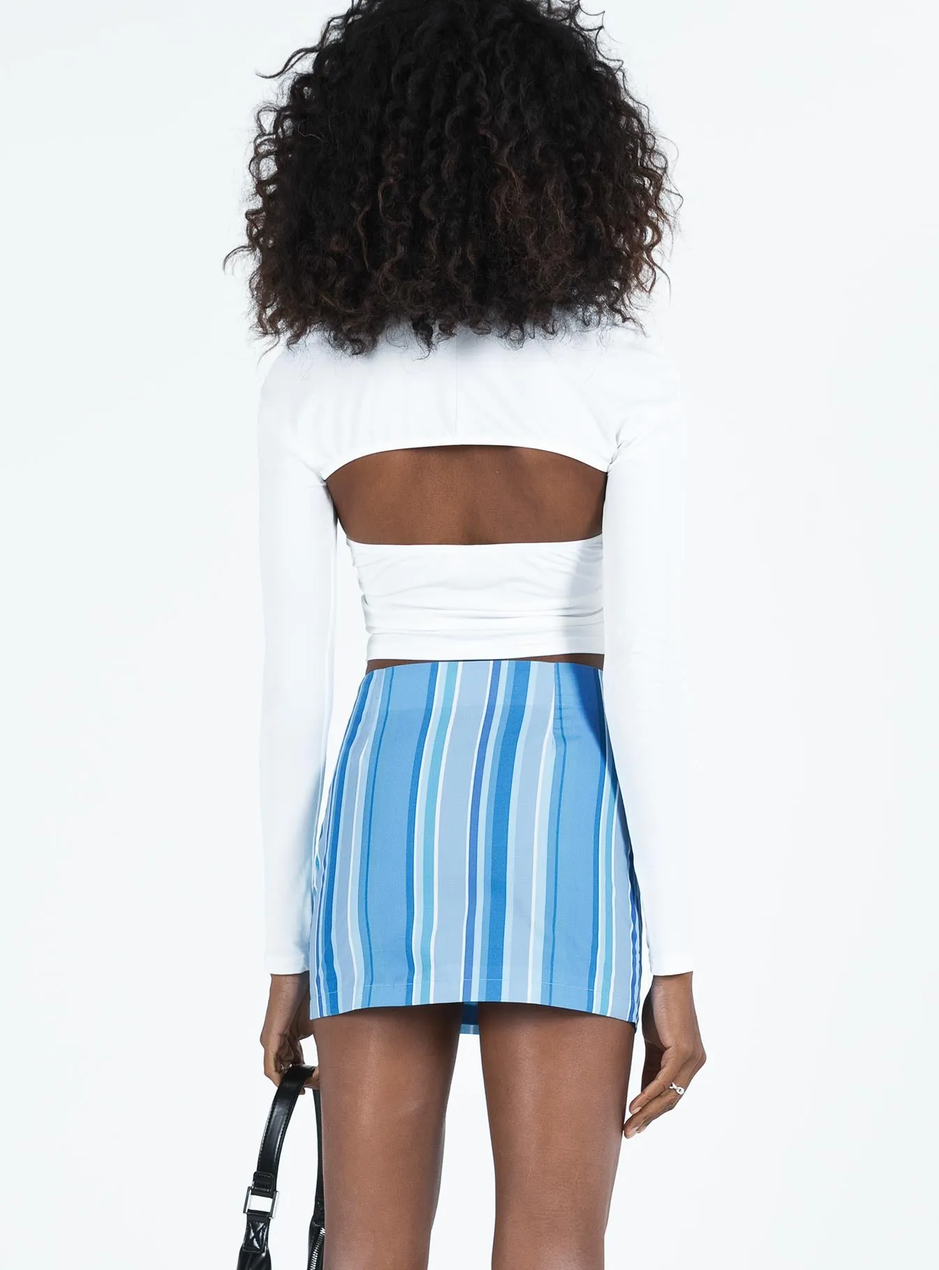 tech fabric Beechwood Mid Rise Mini Skirt Blue
