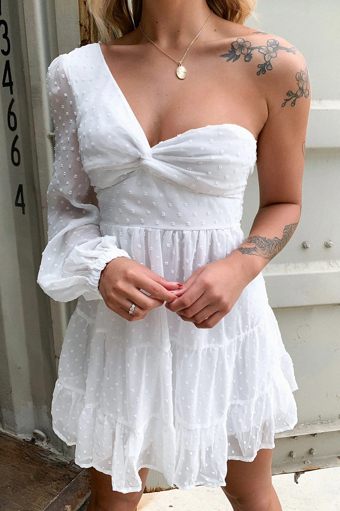 Light Glow Georgia Dress - White