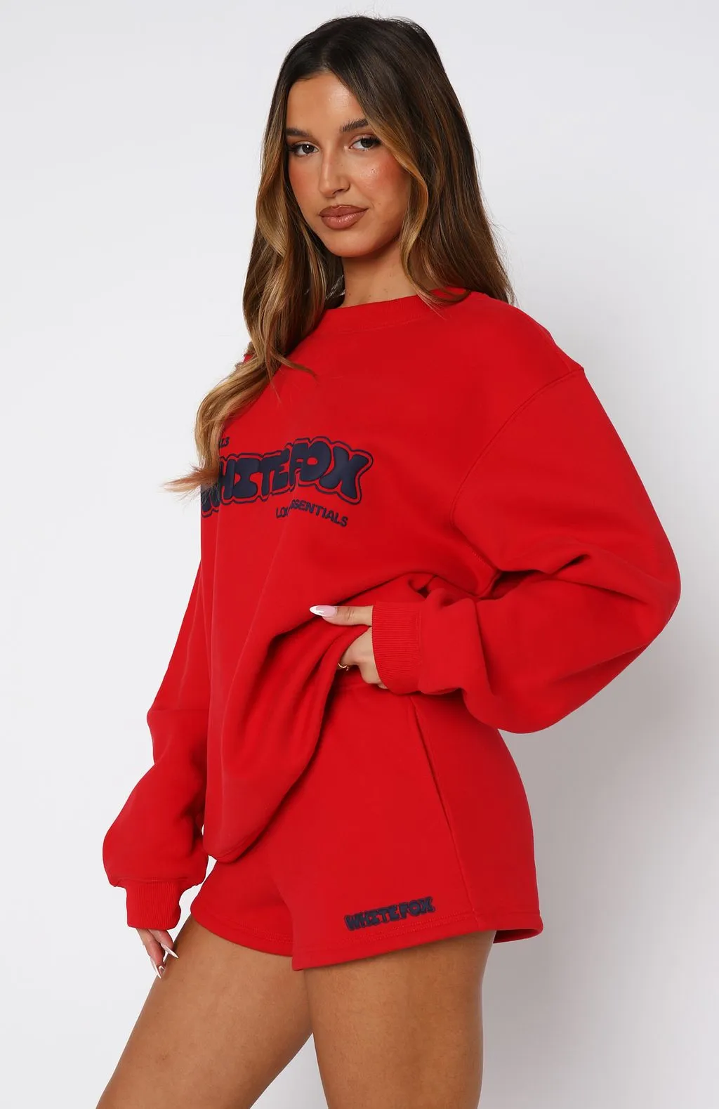 Give It A Try Lounge Shorts Red Polyester shorts