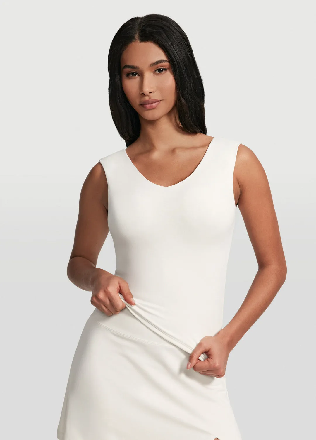 Moisture control Open Back V-Neck Top