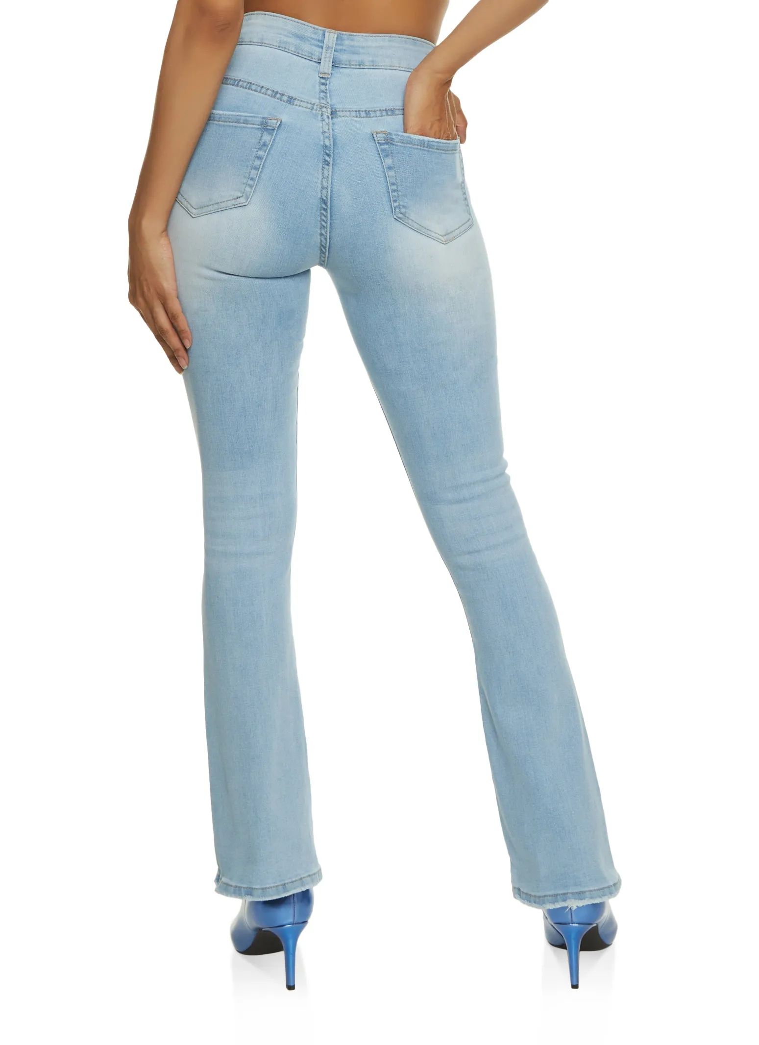 WAX Whiskered High Waist Boot Cut Jeans Trend Setter Chill Outfit Student Outfit