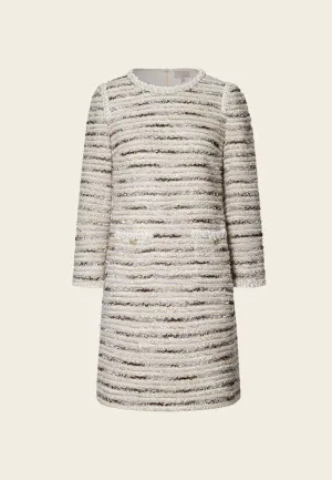 Striped Pocketed Tweed Dress Antibacterial lining StaticResistant